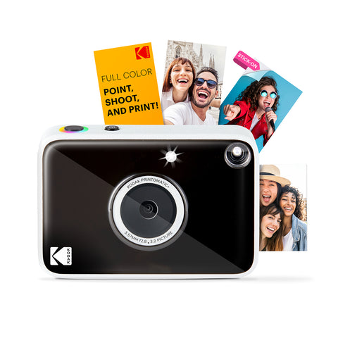KODAK Printomatic+ Instant Print Camera (Black) 10MP,  RGB LED, Zink Photo Prints