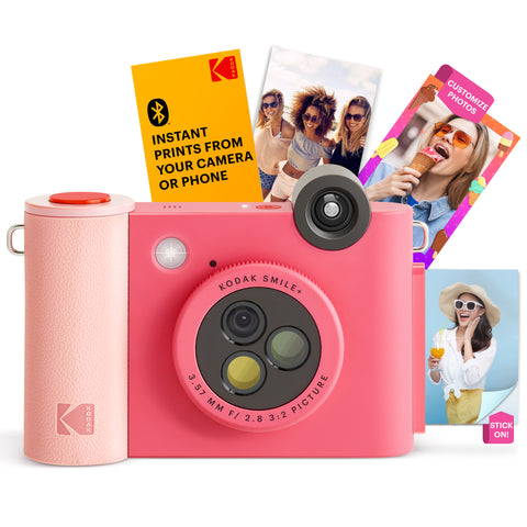 KODAK Smile+ Wireless Digital Instant Print Camera with Effect-changing Lens - Fuchsia