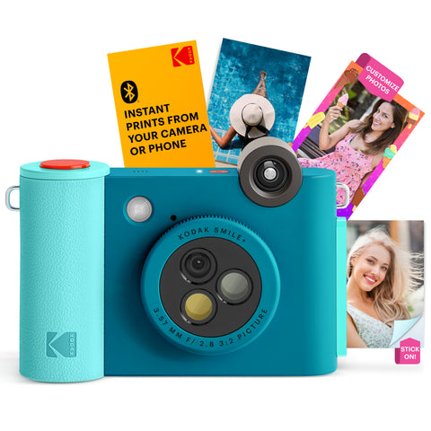 KODAK Smile+ Wireless Digital Instant Print Camera with Effect-changing Lens - Blue