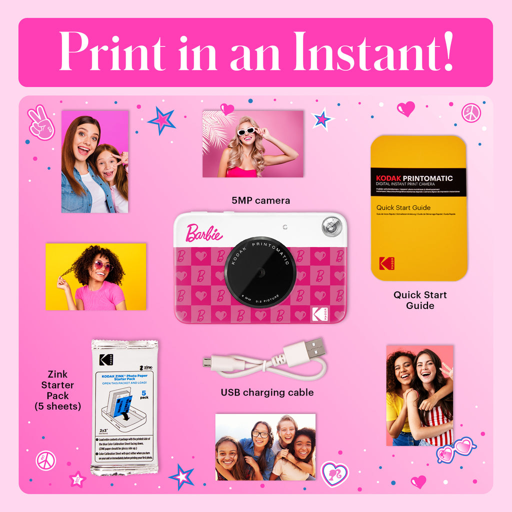 Barbie x Kodak Printomatic Full-Color Instant Print Digital Camera Ico ...