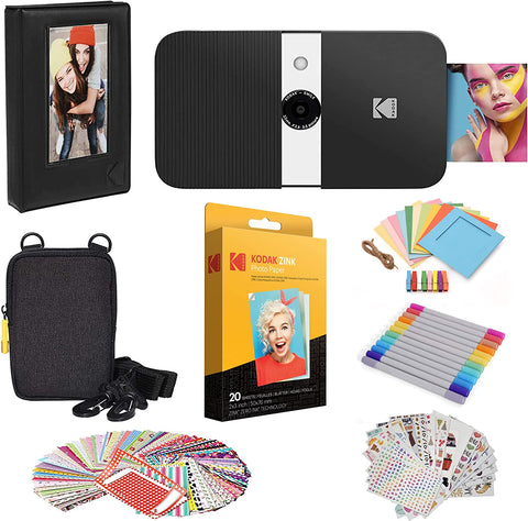 Kodak Smile Instant Print Camera (Black/White) Gift Bundle