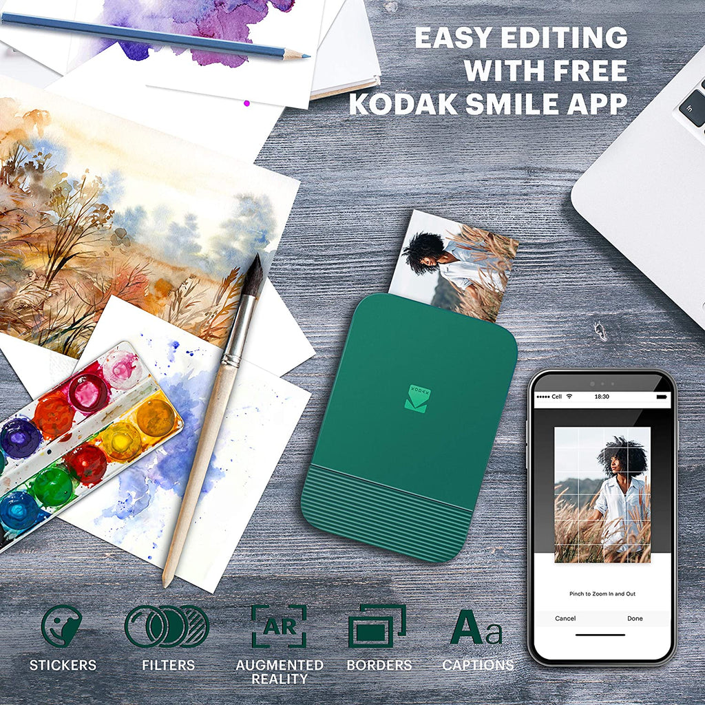 KODAK Smile Instant Printer (Black/White) Go Bundle – Kodak Photo Plus EU
