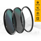 KODAK Filter Set Pack of 3 Premium UV, CPL & ND4 Filters 37mm-105mm