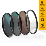 KODAK Schott Glass Filter Set 40.5mm-105mm Pack of 4 UV, CPL, ND4 & Warming Filters