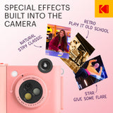 KODAK Smile+ Wireless Digital Instant Print Camera with Effect-changing Lens - Pink